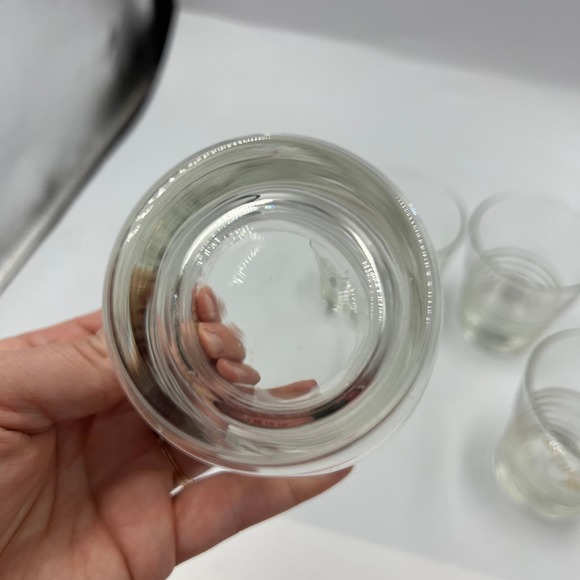 Vintage Whiskey Glasses "On The Rocks" Midcentury Modern 4 Piece Set Bar Cups - Picture 2 of 7